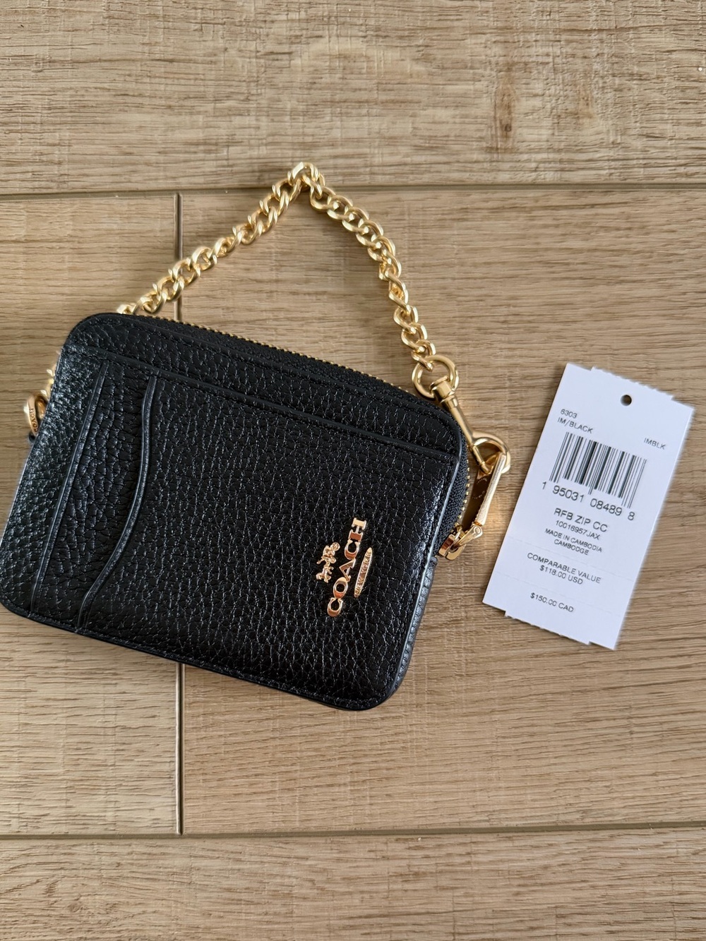 Authentic Coach Zip Card Case
